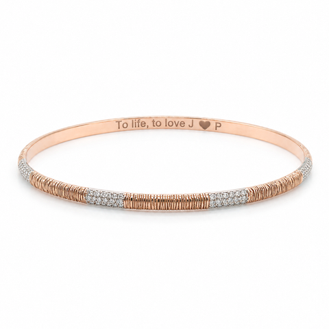 Julie Custom Diamond Bangle – 14kt Rose Gold Diamond Bracelet -  Paddington Jeweller - Ojco