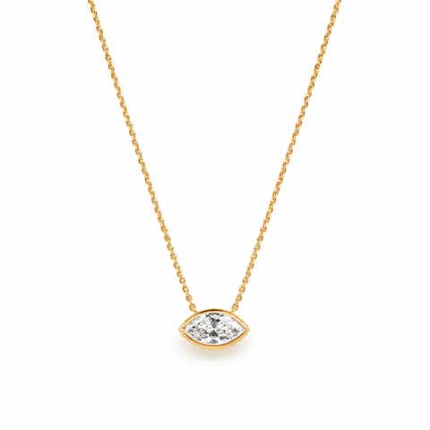 Lab-grown diamond Marquise Aroha slider necklace