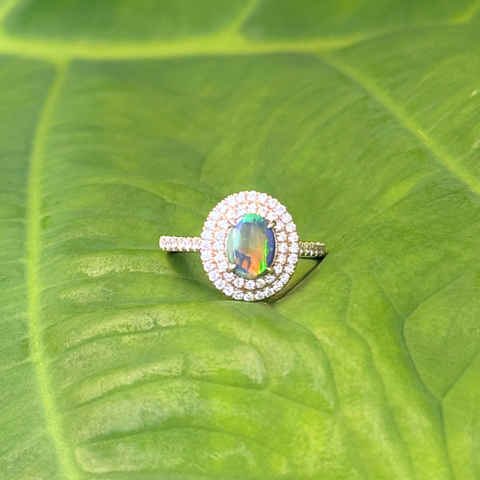 Leia Opal & Diamond Ring