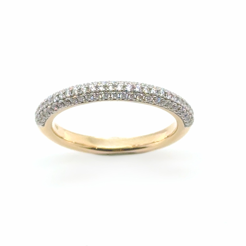 McKenzie diamond band with 0.36ct round brilliant diamonds in 18kt gold – minimalist wedding band