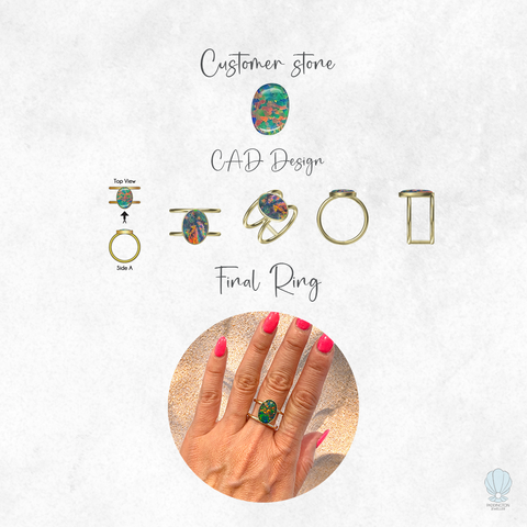 colourful opal ring yellow gold
