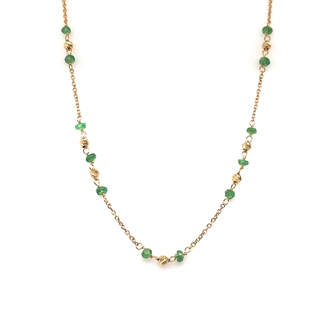 Emerald on trace necklace - 45cm -  Paddington Jeweller - Ojco