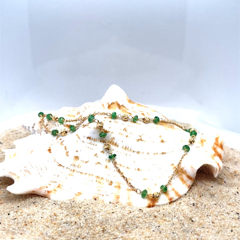 Emerald on trace necklace - 45cm -  Paddington Jeweller - Ojco