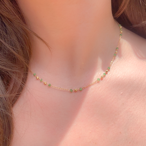 Emerald on trace necklace - 45cm -  Paddington Jeweller - Ojco