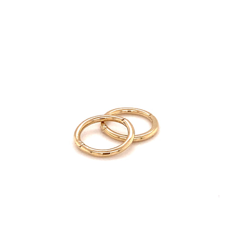 18kt yellow gold 10mm sleeper hoop earrings