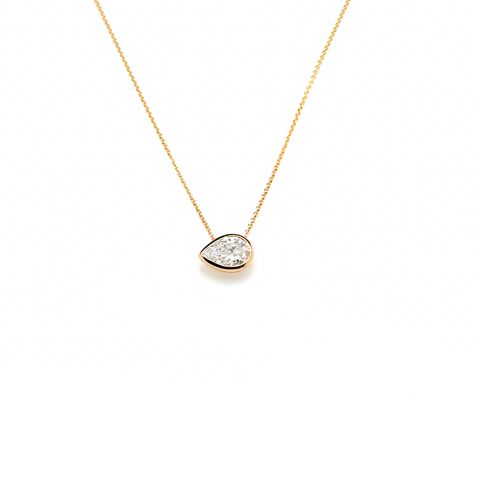 14kt yellow gold Pear Aroha diamond necklace