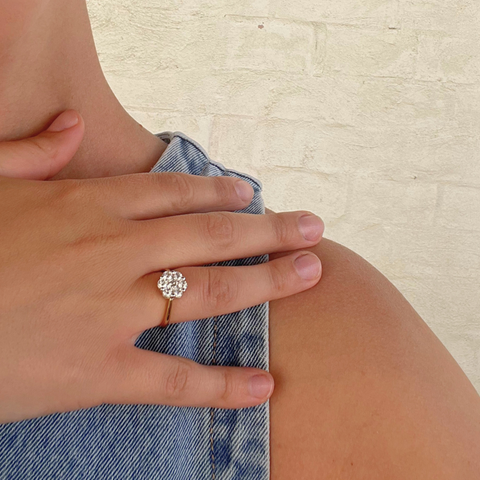 Poppy Flower Cluster Ring