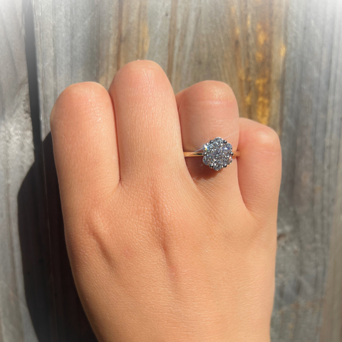 Poppy Flower Cluster Ring