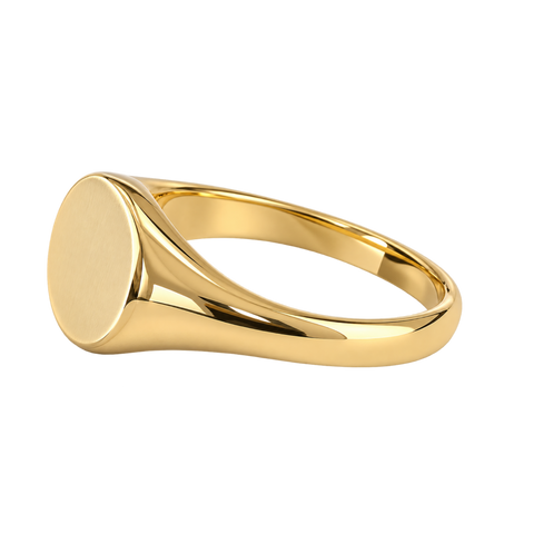 Riley 9kt yellow gold oval signet ring