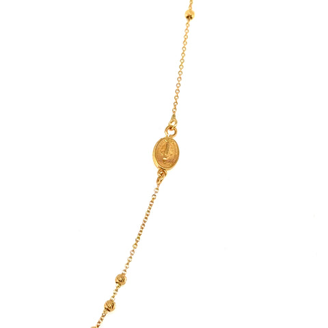 18kt Rosary Bead Necklace 42cm