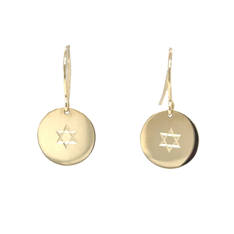 Star of David Disc Earrings