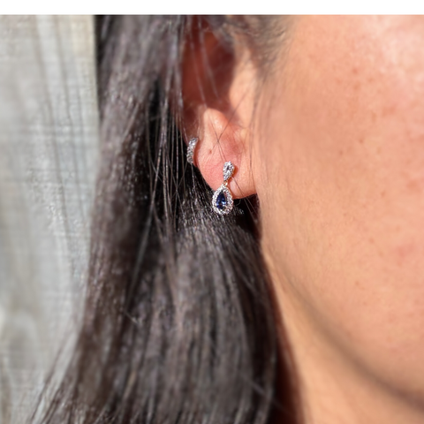 Stevie Ceylon Sapphire & Diamond Drop -  Paddington Jeweller - Ojco