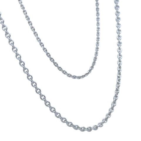 1.8mm platinum trace chain necklace close up