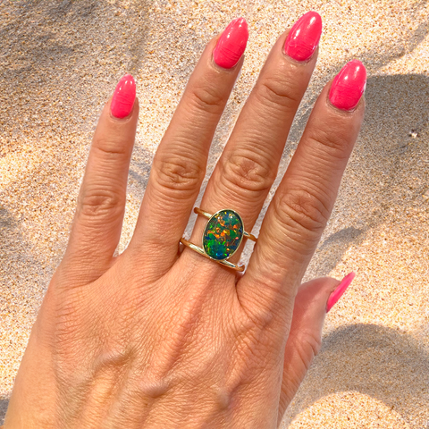opal double band ring
