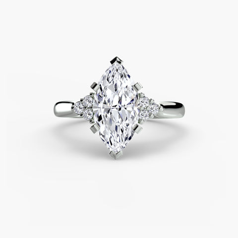 Solitaire with Cluster Shoulders 2 -  Paddington Jeweller - Ojco