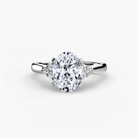 Solitaire with Cluster Shoulders 2 -  Paddington Jeweller - Ojco