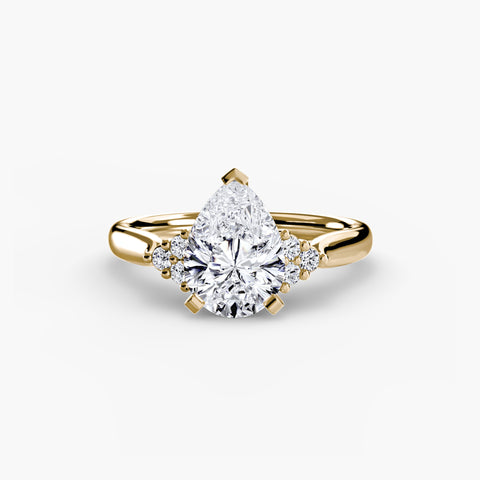 Solitaire with Cluster Shoulders 2 -  Paddington Jeweller - Ojco
