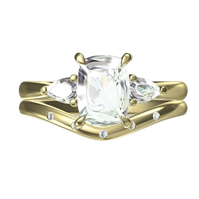 Yellow Gold diamonds wedding band CAD design