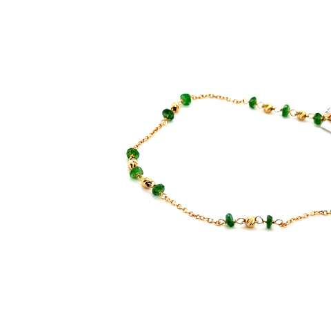 Emerald on trace bracelet - 18cm