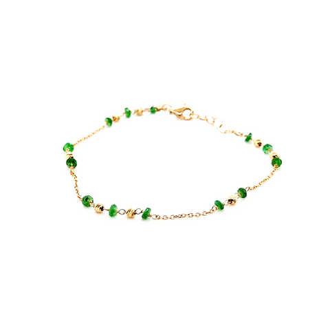 Emerald on trace bracelet - 18cm