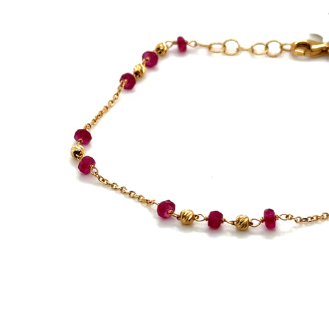 Ruby on trace bracelet - 18cm