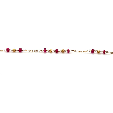 Ruby on trace bracelet - 18cm