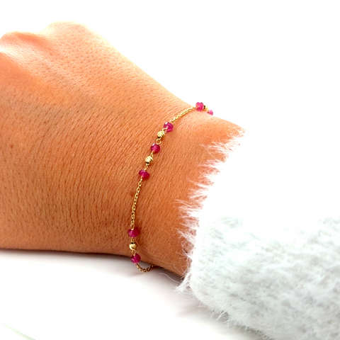Ruby on trace bracelet - 18cm