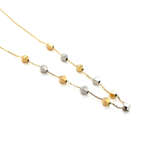 18kt Trace Diamond Block Necklace 45cm