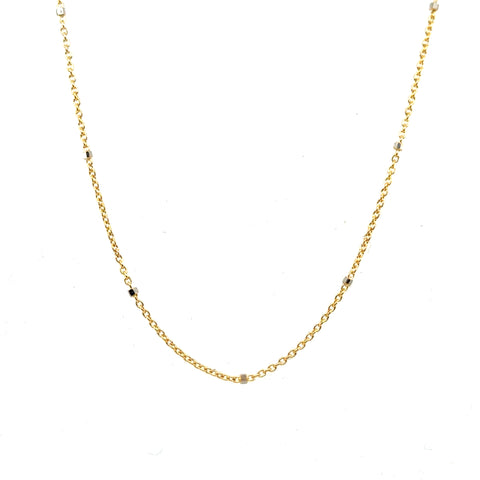 18kt Trace Tiny Ball Necklace 45cm