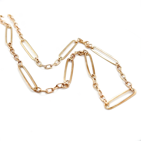 9kt Oblong Trace Necklace 45cm