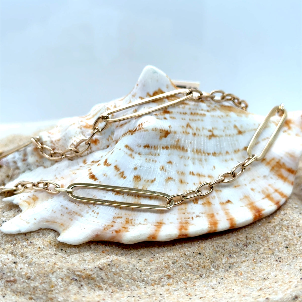 9kt Oblong Trace Necklace 45cm -  Paddington Jeweller - Ojco
