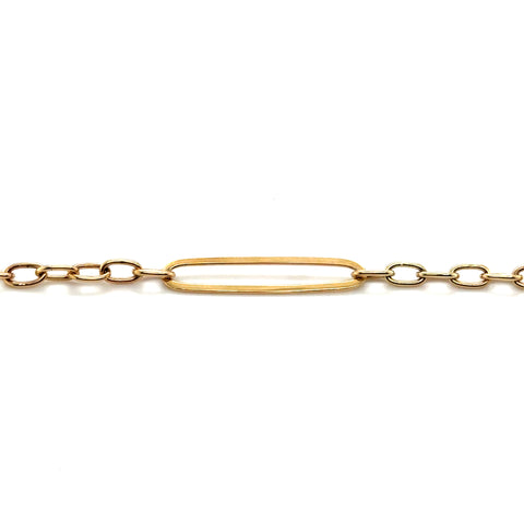 9kt Oblong Trace Bracelet 18cm