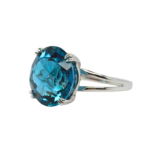 Paige - London Blue Topaz Cocktail Ring -  Paddington Jeweller - Ojco