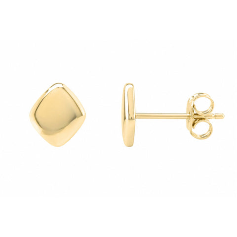 Flat Diamond Shape Stud Earrings