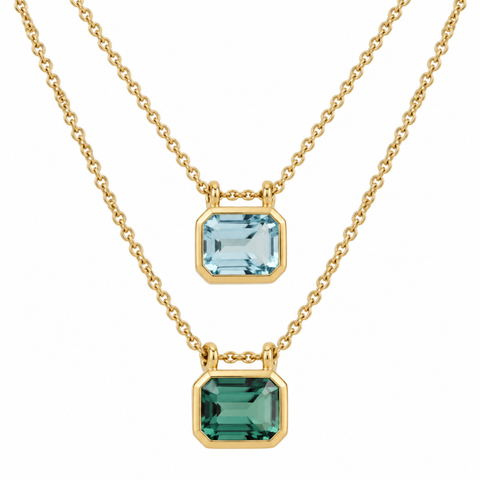Mira – Gemstone Slider Necklace in 9kt Yellow Gold