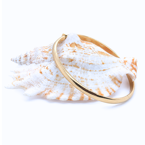 Cameron Half-Round Bangle in 9K Yellow Gold
