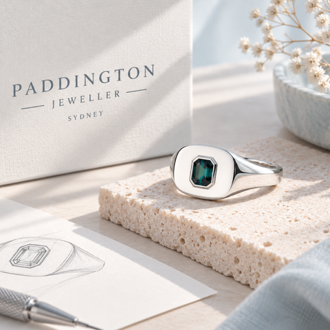 Rowan – Custom Parti Colour Sapphire Signet Ring