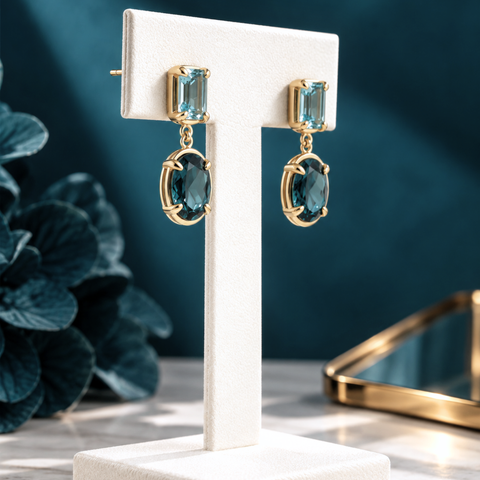Marlee – Gemstone Drop Earrings in 9ct Yellow Gold