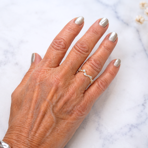 Bruna - Custom Organic Diamond Ring in 9K Yellow Gold