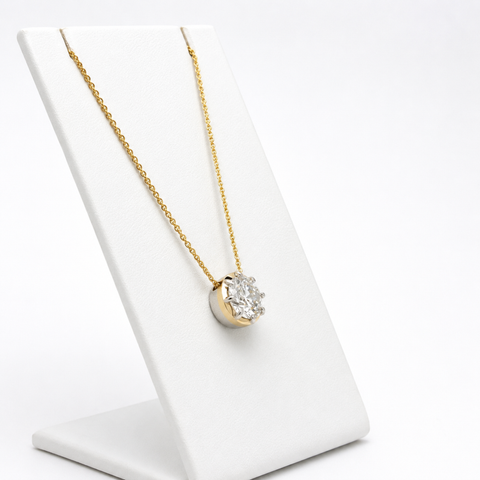 Norse Sif - Round Cut Diamond Slider Pendant