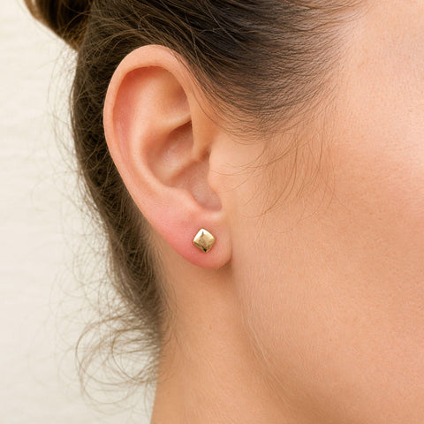 Flat Diamond Shape Stud Earrings