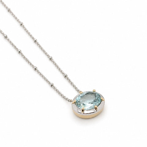 Norse Frigg  - Aquamarine Slider Pendant