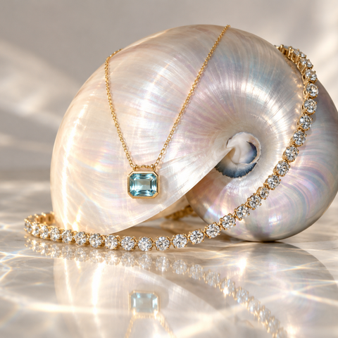 Mira – Gemstone Slider Necklace in 9kt Yellow Gold