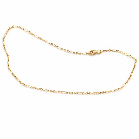 1.4mm Diamond-Cut Figaro Chain in 9K Yellow Gold