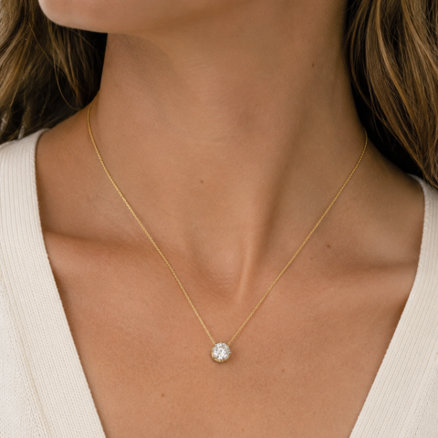 Norse Sif - Round Cut Diamond Slider Pendant