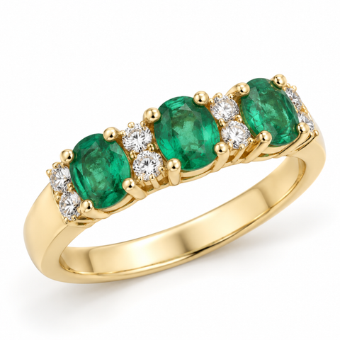 Oaklee- Emerald and Diamond Ring