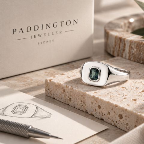 Rowan – Custom Parti Colour Sapphire Signet Ring