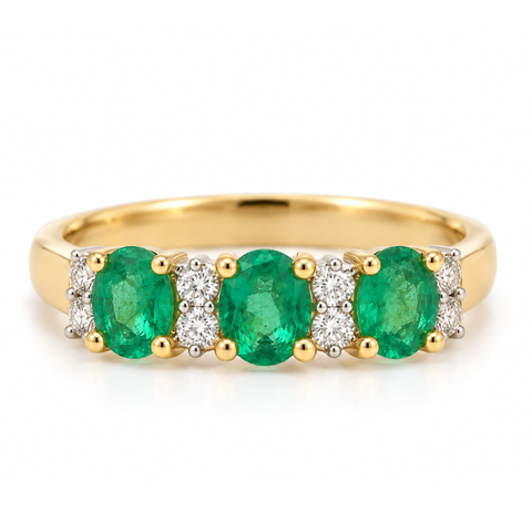 Oaklee- Emerald and Diamond Ring