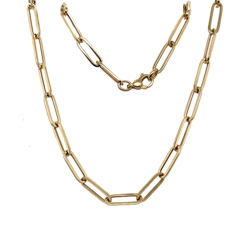 18kt PAPERCLIP LINK CHAIN - 5.5MM - 45CM -  Paddington Jeweller - Ojco