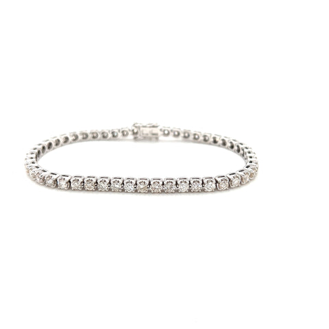 Custom Made  for Jare -  9kt  white gold 2.985ct brilliant cut diamond tennis bracelet, Jare's diamond -  Paddington Jeweller - Ojco